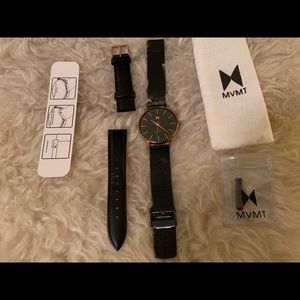 MVMT Santa Monica black and rose gold watch